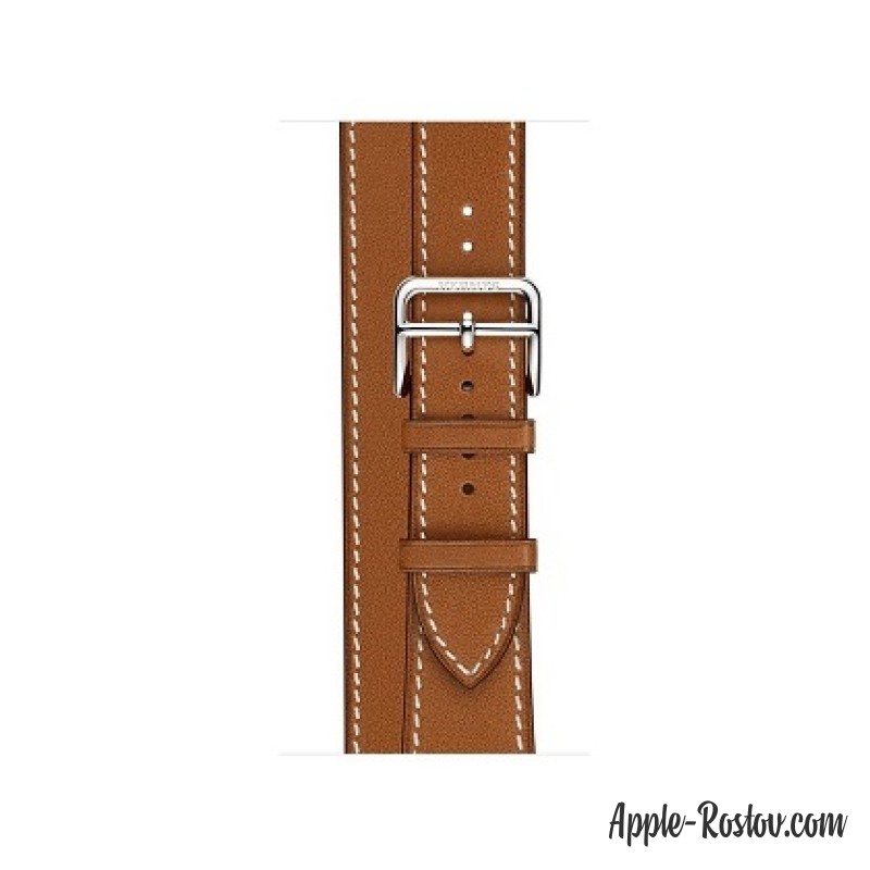 Apple Watch Hermes 38 mm silver/Double Tour Barenia leather Fauve colors Apple Watch Hermes 38 mm silver/Double Tour Barenia leather Fauve colors